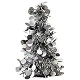 Kompakter Mini-Weihnachtsbaum für Desktop-Dekoration mit modernem Kunststil mit Kunststoffkonstruktion, geeignet für festliche Tischdekorationen und Regalakzente (B)