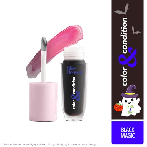 Image of Blue Heaven Color & Condition PH based tinted lip oil for women |Hydrating lip gloss infused with Cranberry, Raspberry & Hazelnut oil, Black - 4.2ml