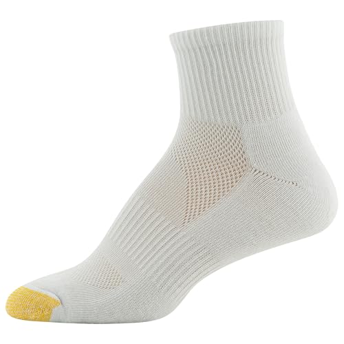 GOLDTOE Women's Half Cushion Sport Quarter Socks with Mesh, 6-Pairs3