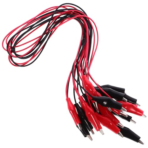 ARTIBETTER Red Black Interconnect Circuit Wire Kit, 10pcs 50cm Double Head Electrical Cable Copper Wire Cable for Physics Lab Electricity Connection Demos Teaching