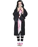miccostumes Womens Anime Red Bean Kimono Cosplay Costume with Bamboo Decoration (pink, M)