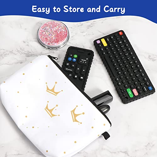 Utezena Silicone Teething Toys For Babies 3-6-12 Months- 2 Pack Baby Robot Keyboard Shape Hand Teether Toy With Storage Box, Sensory Chew Toy For Infant & Toddler Boys Girls(Phone/Keyboard, Black) #TOP5