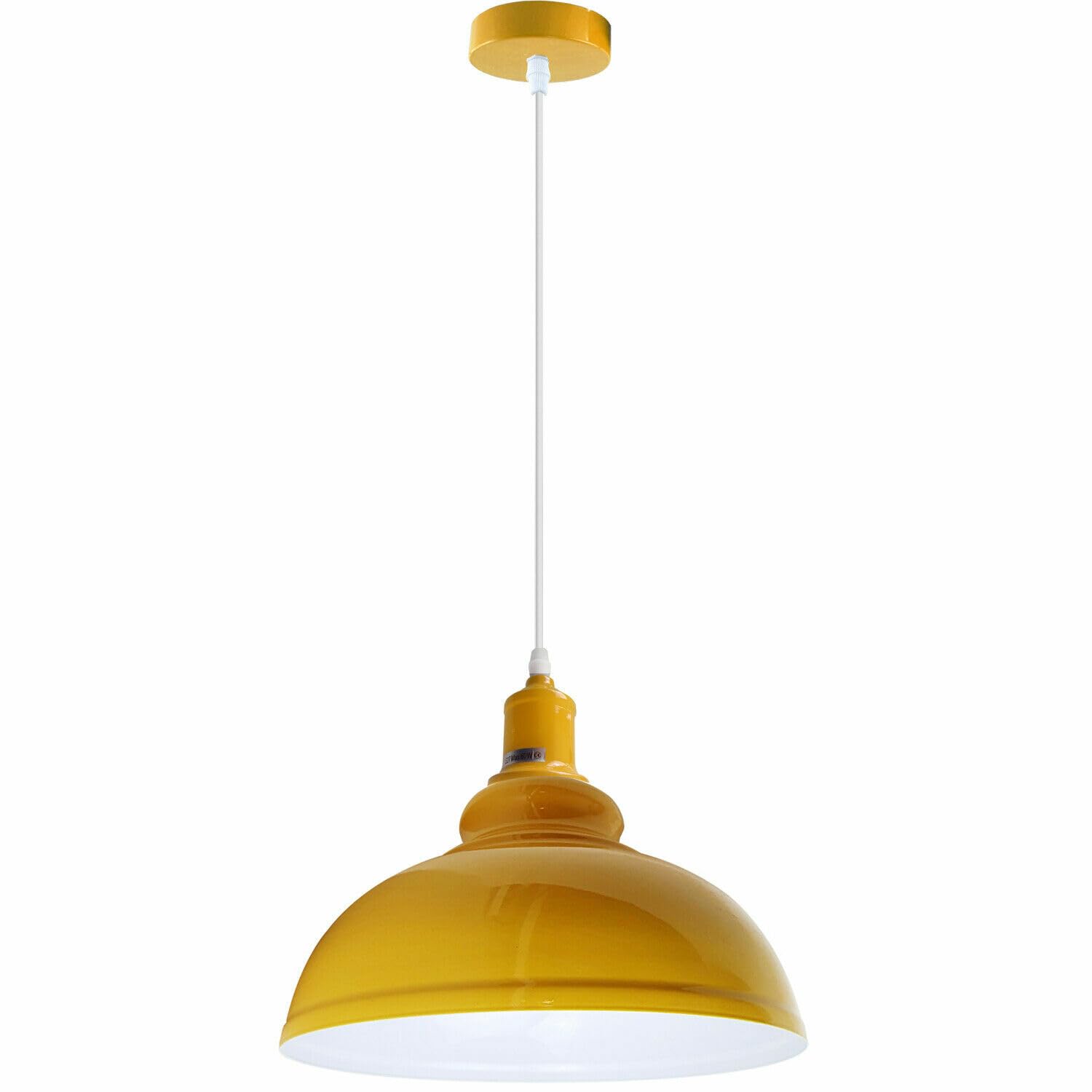 LEDSone Modern Industrial Ceiling Pendant Light 2Pack Metal Hanging Light Fixture with 95cm Adjustable Cable Vintage Lighting for Bedroom Hallway Office Kitchen and Living Room (Yellow (1 Pack))