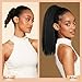 WIGNEE Kinky Straight Ponytail Extension for Black Women with Claw Clip and Drawstring - Yaki Ponytail, Fluffy Soft Full Yaki, Natural Black, 20 Inch
