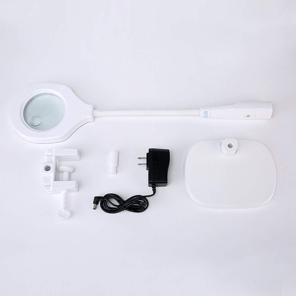 Lámpara de Mesa con Lupa LED para Escritorio, Lupa para Leer Bordados Antiguos, Mantener tallados, 10 Lentes ópticas, 20 aumentos, Lupa multifunción HD con LED.,