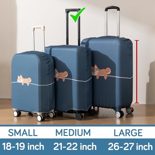 Image of HOKIPO 220gsm Durable and Washable Suitcase Covers for Trolley Suitcase, Medium (21-22inch) - Sweet Puppy (AR-6344-D16)