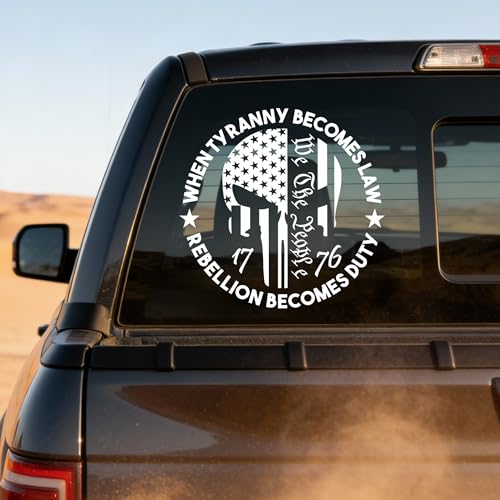 TIPSANGGO 1776 We The People Vinyl Car Decal US Flag Skull Patriotic