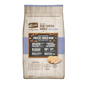 Merrick Wholesome Grains Freeze Dried Uncooked Coated Kibble, Pure Excessive Protein Pet Meals, Hen and Brown Rice – 10.0 lb. Bag