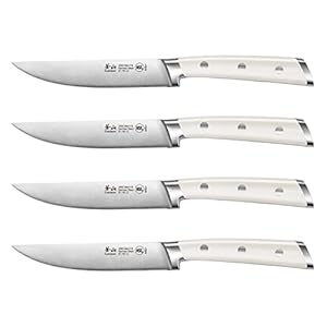 Cangshan S1 Series 1020366 German Steel Forged 4-Piece Steak Knife Set, 5-Inch Straight-Edge Blade