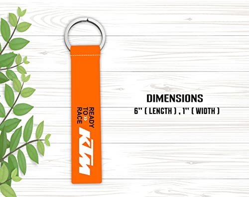 Image of woopme 1Pcs Ready To Race Ktm Lanyard keychain Holder Compatible For Bikes Riders Men's Women's Key Holder Key Tag Multicolored (6 x 1 Inches)