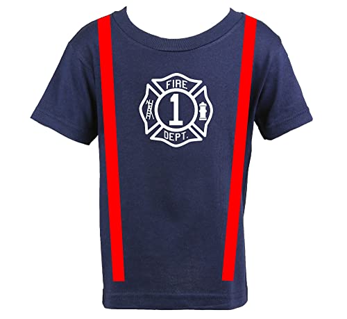 Firefighter Birthday Maltese Cross Personalized Navy Toddler Tshirt Only2