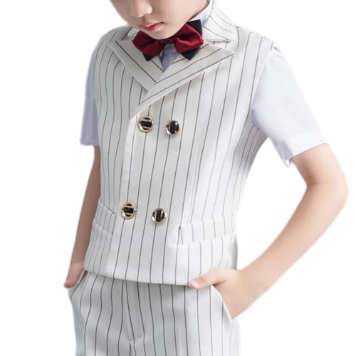 Image of Boys Formal Suit Vest Solid Vest for Toddler Kids Formal Wedding Outfit