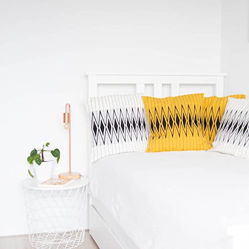Housse de coussin faite main jaune Khonoma en coton authentique