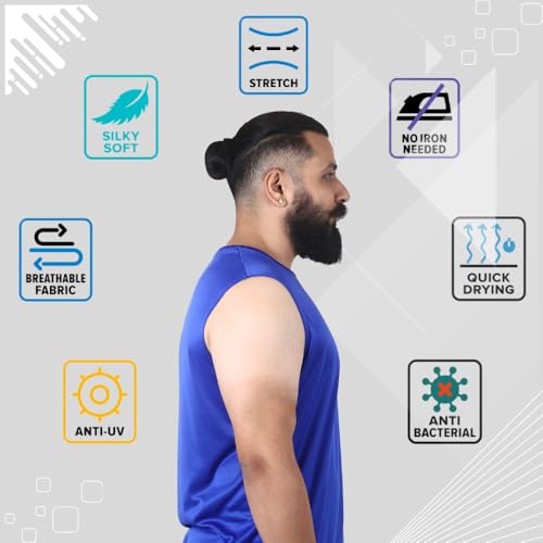 Image of Sleeveless T Shirts for Men - Gym Vest, Sando Tank Top Wear, Workout Baniyan, Stringers Inner Shirt, Bodybuilding Tshirts, Sports Tshirt Vests, Stylish Tanks Tops