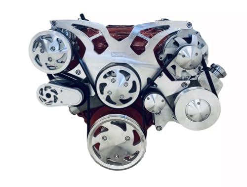 Chap Performance BBC Serpentine Pulley Conversion Kit ALT PS A/C 396 427 454 All Inclusive Kit (Clear Powder Coat)