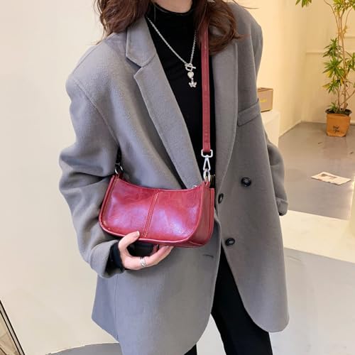 Ankick Womens Leather Shoulder Bag Small Y2K Purse Handbag Mini Crossbody Going Out Bags With Studded Decor Straps thumb #3