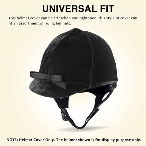 Funda para casco ecuestre de terciopelo negro con lazo Harrison Howard 2