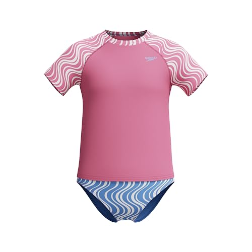 Image of Speedo Girl's Uv Swim Shirt Short Sleeve Rashguard Set