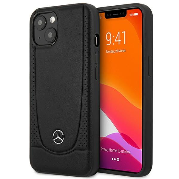 Mercedes MEHCP15MARMBK Étui de protection pour iPhone 15 Plus 6,7" Noir Coque rigide en cuir urbain