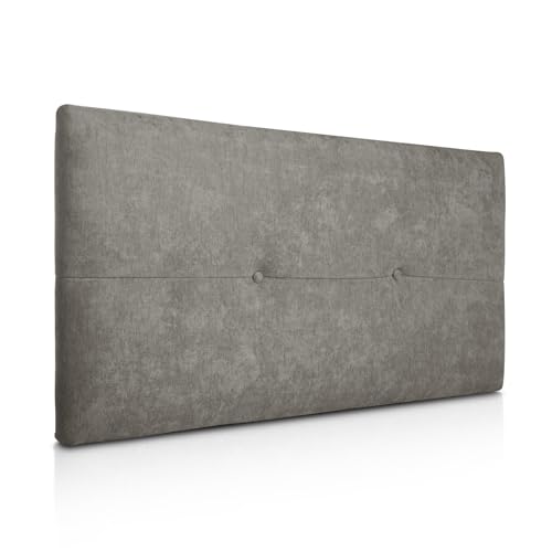SUENOSZZZ - Cabecero de Madera Jazmin, tapizado Acolchado, en Tela Rio2 Color Gris Cabeceros Madera para Dormitorio | Cama Matrimonio | Cama Juvenil | Camas de 105 cm, 90 cm, 80 cm