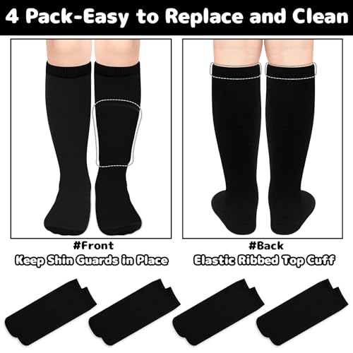 Image of Olreco 4 Pack Kids Soccer Socks Toddler Baseball Socks Youth Boys Football Sock Boys Girls Softball Sock Athletic Accessories
