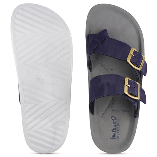 Image of WALKAROO Men's Slip-On Sandals|Soft Cushion Footbed, Adjustable Dual Buckle Straps,Lightweight Flexible Sole, Anti-Slip|Daily Wear, Casual,Office Wear Sandals|WGR53247