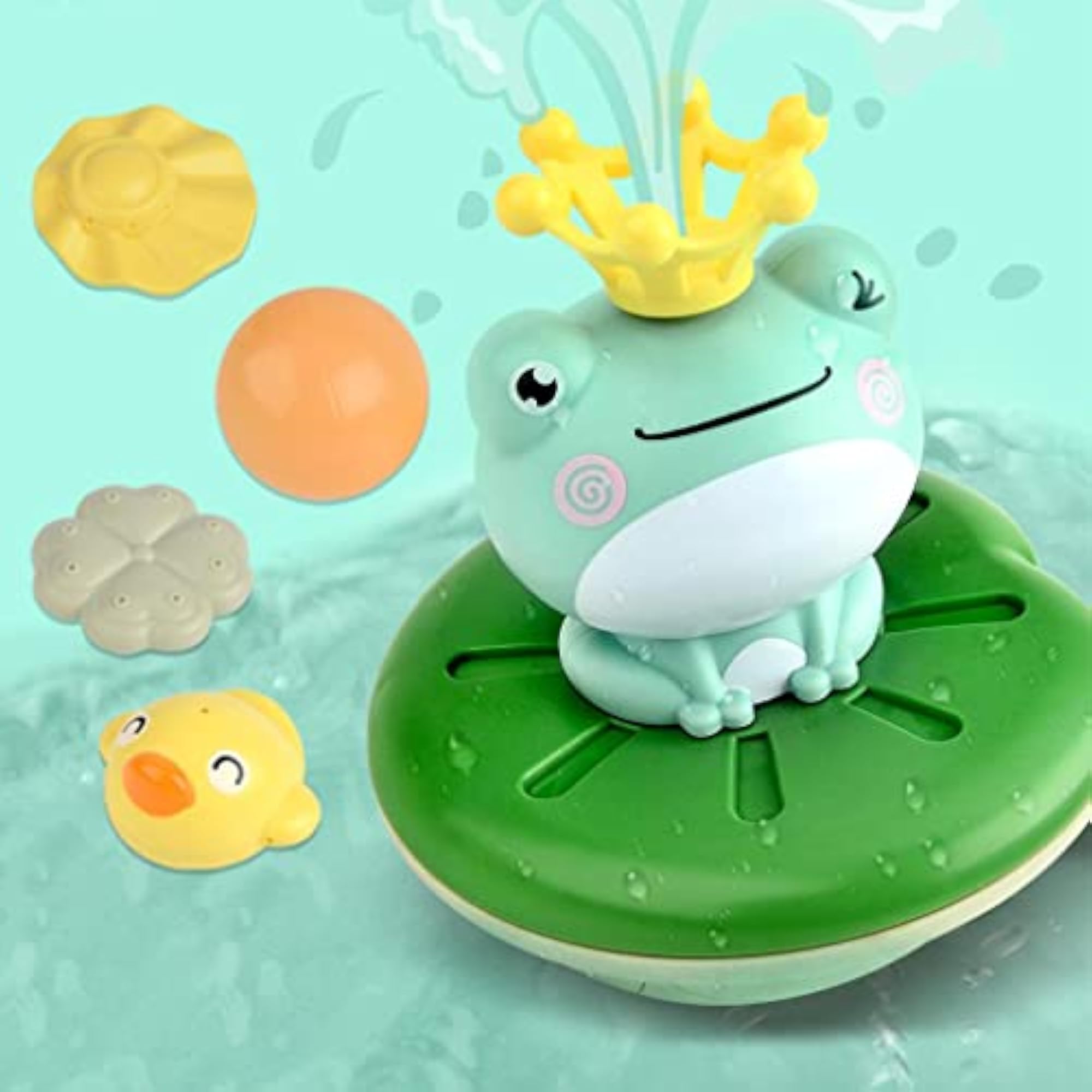 Cute Frog Water Ball Electric Sprinkler Bath Toy