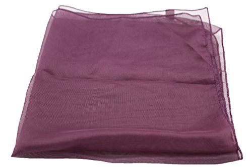 TFJ Women Fashion Small Neck Scarf Fabric Sheer Pocket Square Mini Dark Purple Color2