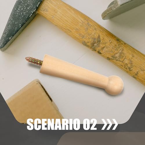 Perchero de pared de madera beige con 10 ganchos para colgar ropa 5