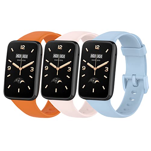 SenMore 3 Pièces Bracelets Compatible avec Xiaomi Band 7 Pro Bracelet de Remplacement en Silicone Xiaomi Mi Band 7Pro Montres Intelligentes Bracelets de Sport pour Mi Band 7 PRO Sangle Cover