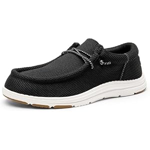 Bruno Marc Men's Arch Support Casual Slip-on Shoes Loafers for Men Non Slip Comfortable Boat Shoes 13 Black/White