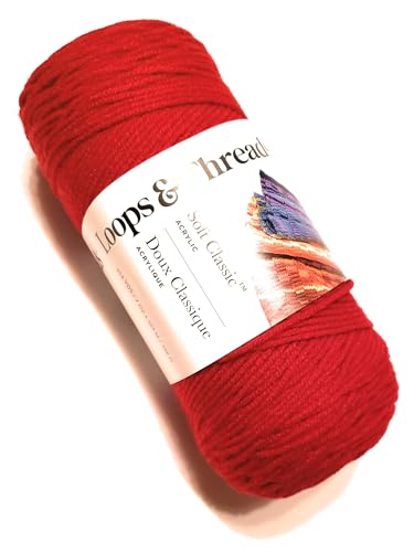 Soft Classic Yarn by Loops & Threads - 354 Yards - Bright Red