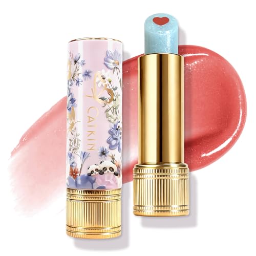 Tinted Lip Balm with Colorful Serum Core CATKIN Cute 2-in-1 Coral Lip Balm Gloss Moisturizing with Jojoba Oil Hyaluronic acid Citrus Tea Flavor Trendy Lip Care for Women & Girls - C03 Coral