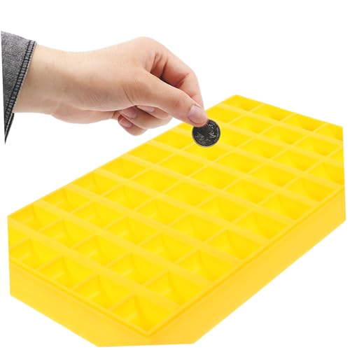 Caja plástica multi compartimentos para monedas color amarillo miniatura 4