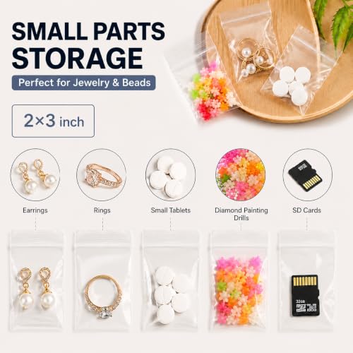 200Pcs Small Plastic Zip Bags