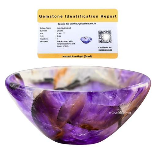 Image of Amethyst Meditation Bowl - Premium Crystal for Mindfulness and Relaxation - Handcrafted Stone Bowl for Healing and Serenity - Meditation and Spiritual Practices (2 Inch)