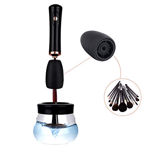 Upgraded Makeup Brush Cleaner and Dryer Machine, USB Makeup Brush Cleaner - 1 Rubber Collar Fit all 5-25mm Brushes, Electric Automatic makeup cleaner for brushes