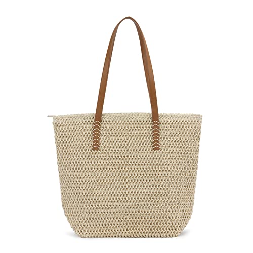 LHHMZ Bolso de Hombro de Paja para Mujer Bolso Tote Grande de Playa de Verano Bolsas de Paja Tejidas a Mano