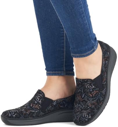Rieker Women's Winter Shoes Black Metallic Print 6 | Image 7