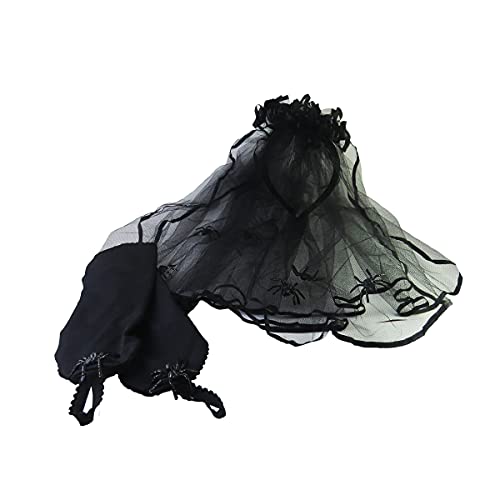 Kit Fantasia Viuva Negra Com Aranhas 2 Pçs Halloween