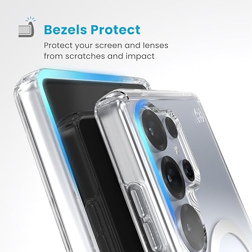 Speck Samsung Galaxy S25 Ultra Case - Magnet Case,13-Foot Drop Protection,Anti-Yellowing-Samsung S25 Ultra Case Magsafe-Raised Bezel & Enhanced Buttons -Presidio Perfect-Clear -Clear/Chrome(Pack of 1) - image 6