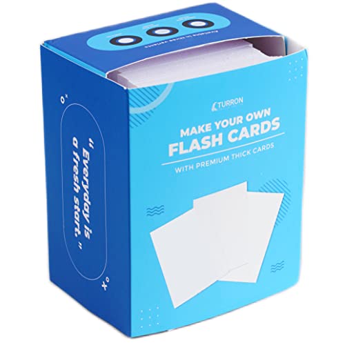 Image of Turron Unpunched Blank Index Flash Cards (300, White, 3 x 5 Inch, Plain)