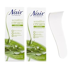 Niar Sensitive Hair Removal Cream Bundle: 2 x 100ml With Portable Scraper for Sensitive Skin – Effective Depilatory for Men & Women