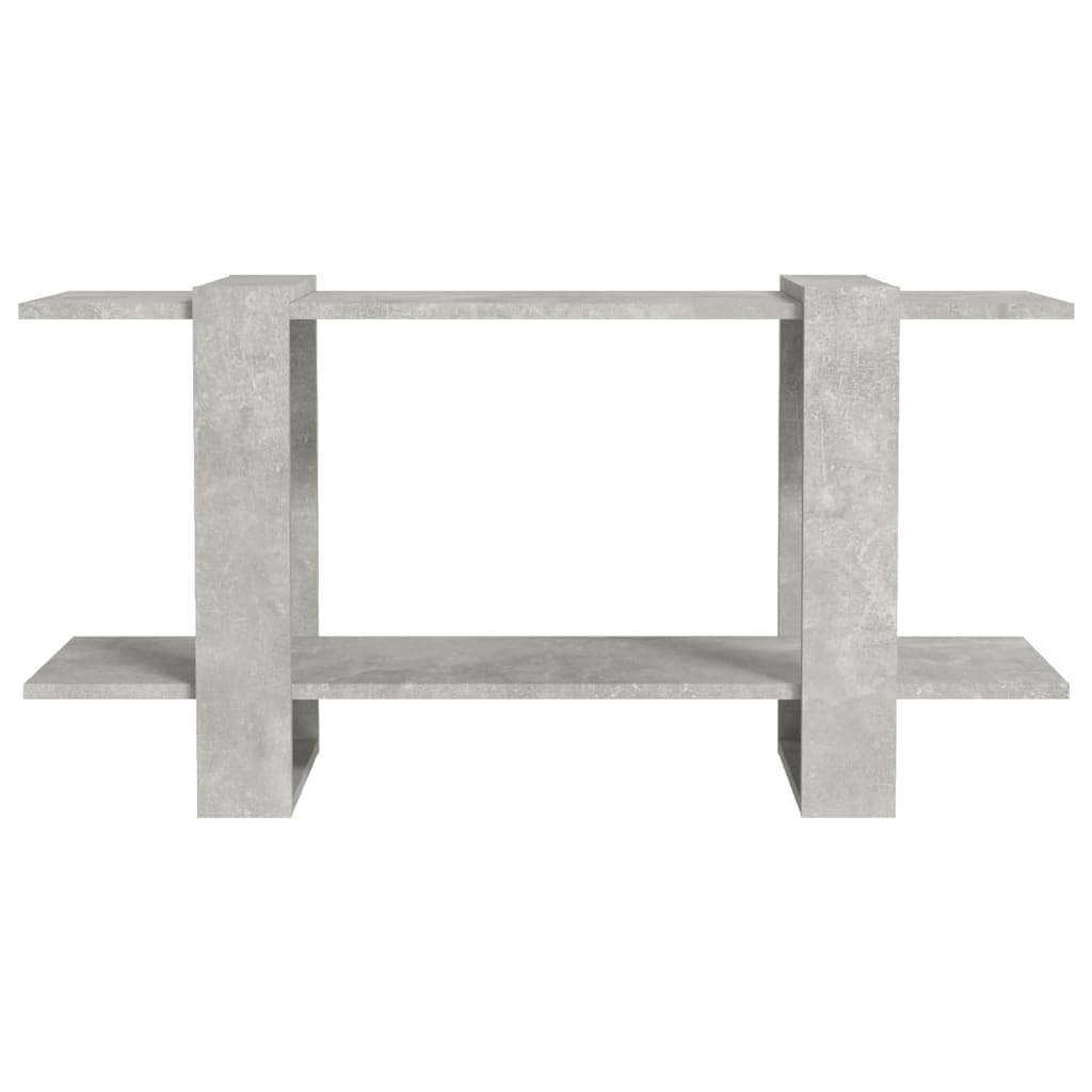 Estantería de madera gris hormigón, 100 x 30 x 51 cm, estante ancho estrecho bajo para libros y multimedia, almacenamiento práctico, estable y fácil de limpiar