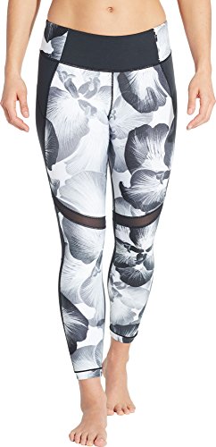 CALIA by Carrie Underwood Women's Essential Print 7/8 Leggings (Black and White Iris, Small)
