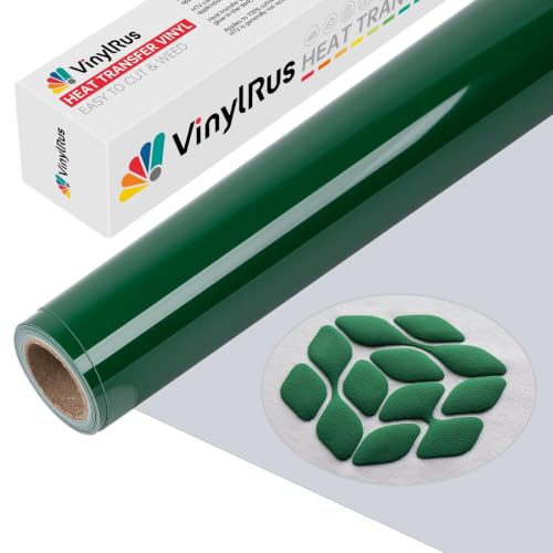 Image of VinylRus Heavy Duty Puff HTV Heat Transfer Vinyl Roll, Green, 12 inch x 5FT