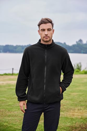 COOFANDY Men's Soft Polar Fleece Jacket Lightweight Full Zip Jackets Casual Outdoor Warm Jackets Coats with Pockets3