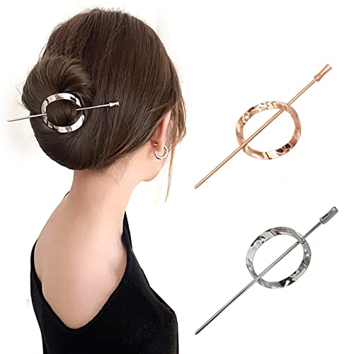 2 PCS Hair Slide Pin Sticks Gold Hair Bun Holder Cuffs Wedding Hair Accessories for Women Girls