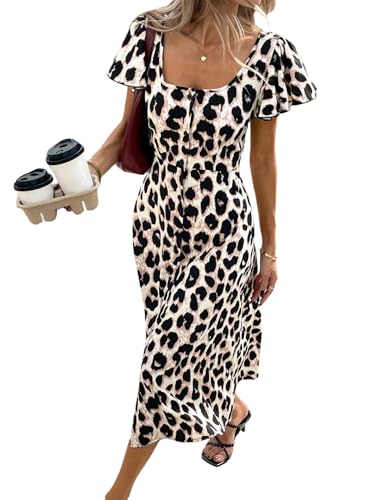 Robe longue léopard fluide pour masquer les formes avec élégance - 5