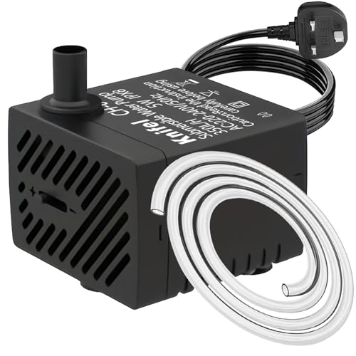 Knifel Submersible Pump 350L/H 5W Ultra Quiet Design for Fountains, Hydroponics, Ponds, Aquariums & More